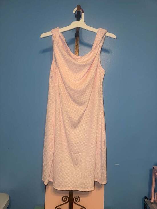 Wild Fable Dresses & Skirts - Wild Fable NWT Light Pink Gingham Seersucker Draped Cowl Neck Dress 2X